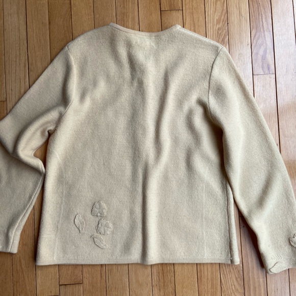 Vintage Pendleton Womens Cardigan Sweater Floral Bead Merino Wool Medium - Picture 4 of 7